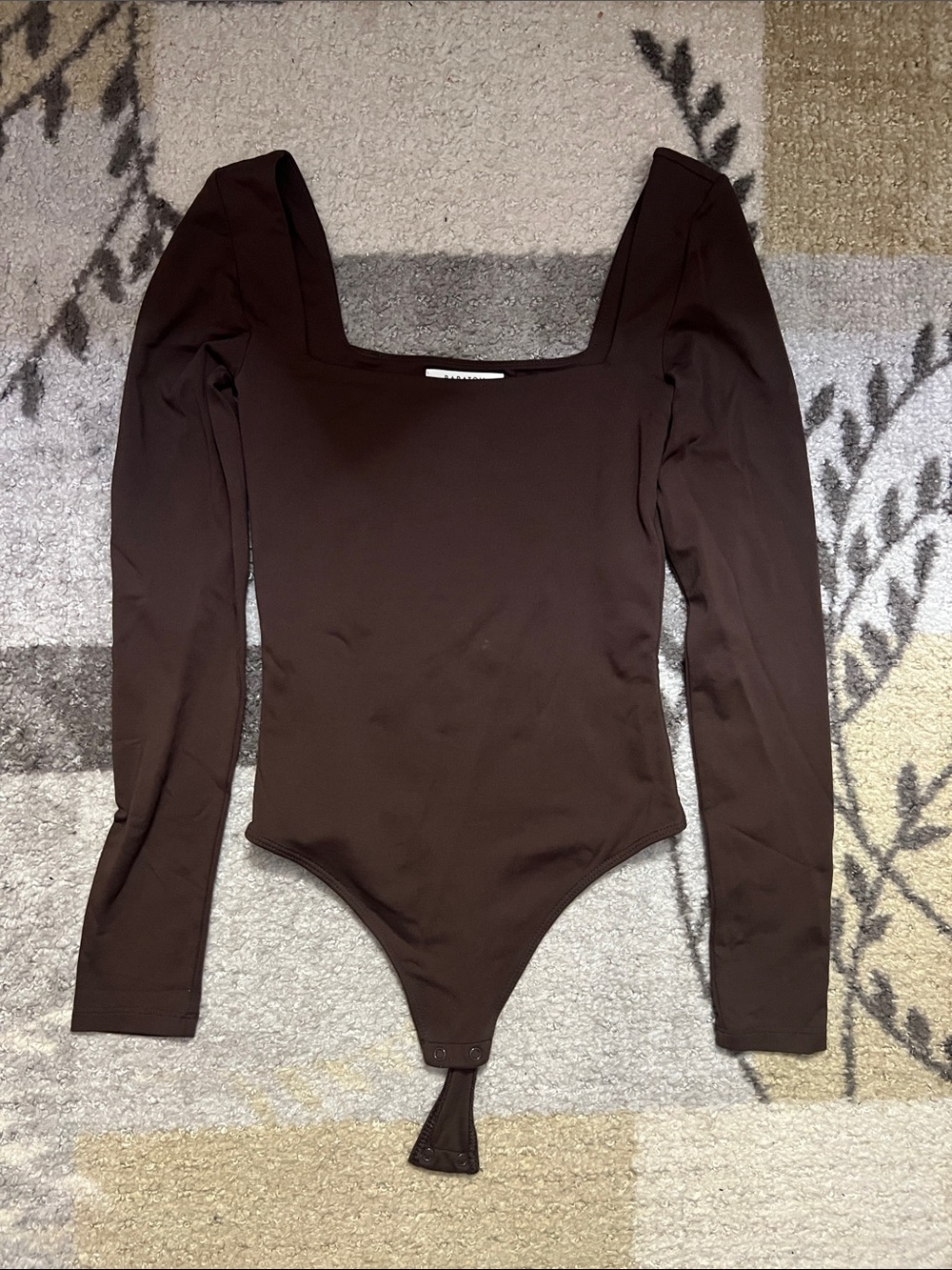Aritzia Babaton Square Neck Long Sleeve Bodysuit - Brown